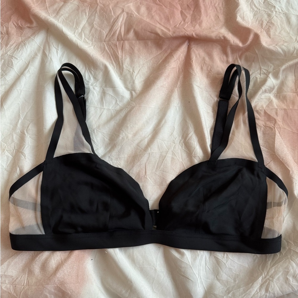 Elegant Black Sheer Panel Victoria’s Secret Bralette